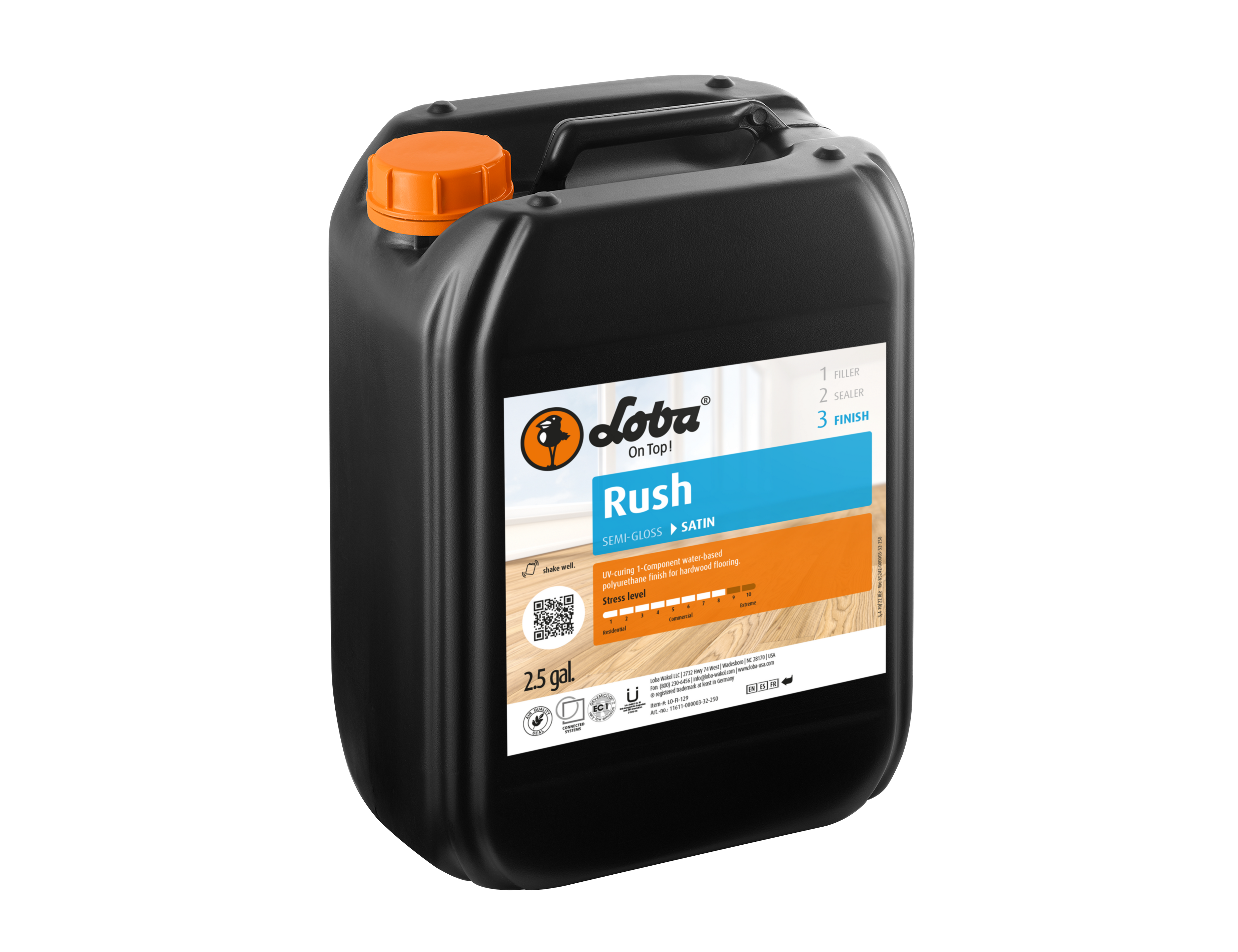 Loba Rush Satin 2.5 Gal - Water-Based Wood Floor Finish