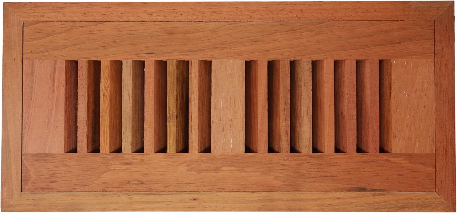 Flush Mounted Wood Floor Register 4x10 Brazilian Cherry