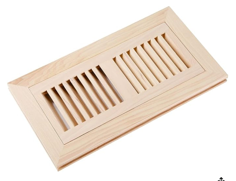 Flush Mounted Wood Floor Register Hickory