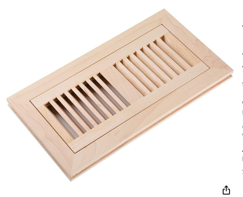 Flush Mounted Wood Floor Register 4x14