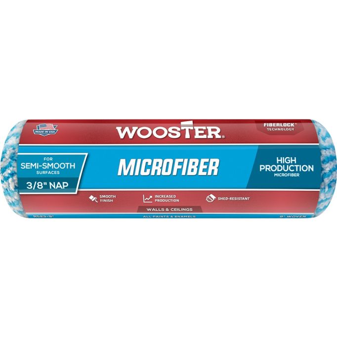 Wooster 9" x 3/8" Nap Microfiber Roller Cover
